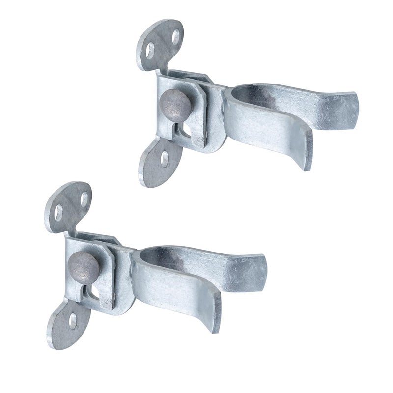VIVIDA 1-3/8"" Wall Mount Latch, Chain Link Fence Flat Back Gate Latch for 1-3/8"" Gate Frame, Galvanized Steel, with Padlock Hole, Mounts to Wooden Fence Post or Wall, 2 PCS - Image 1